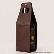 PORTA-GARRAFA EM COURO LEGITIMO P/ 1 GARRAFA - VINCENZI VINI
